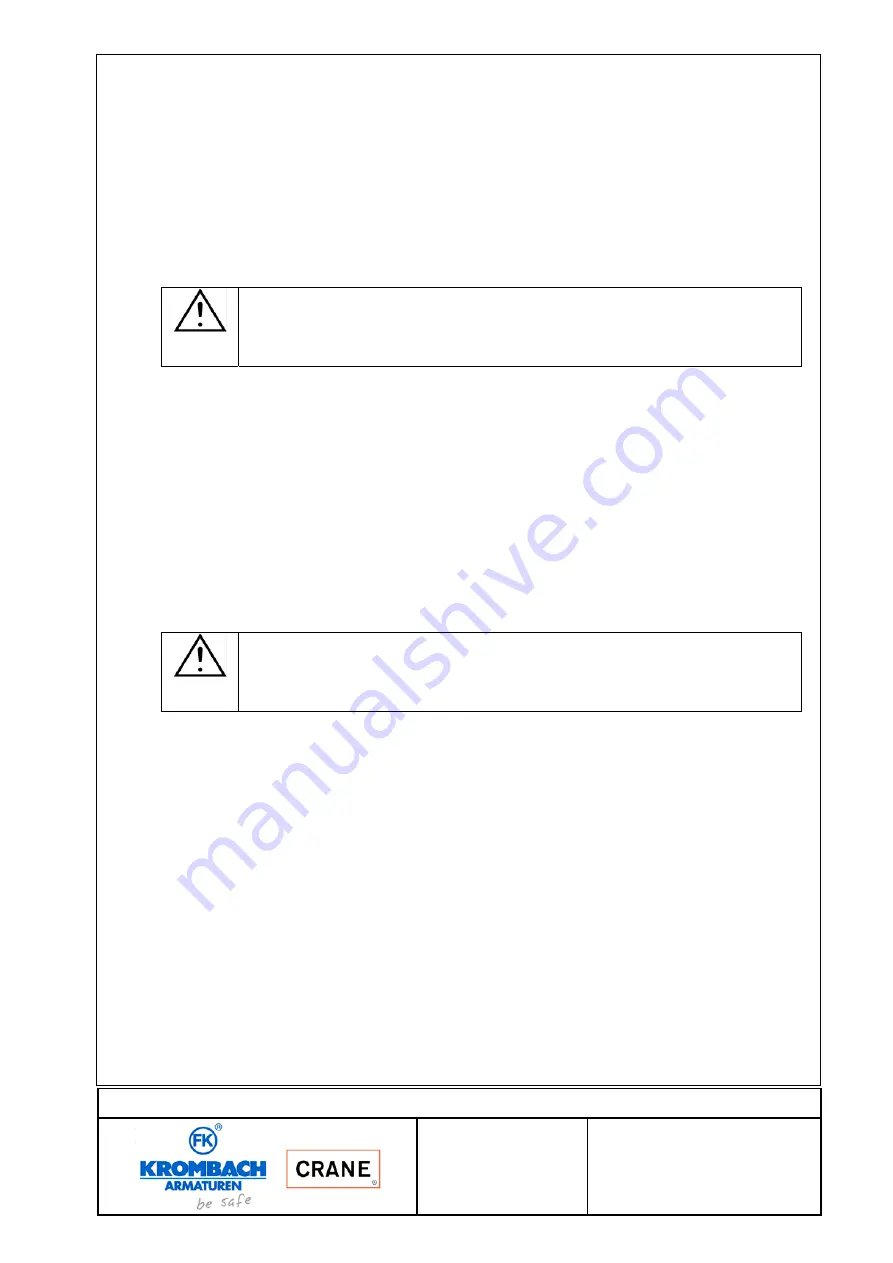 Crane KROMBACH 510 Operating And Maintenance Instructions Manual Download Page 13