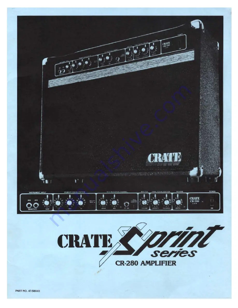 Crate Sprint CR-280 Operating And Maintenance Manual Download Page 1