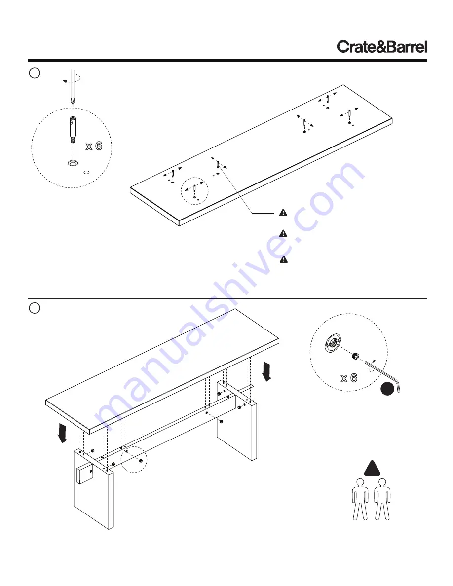 Crate&Barrel Paradox Bench Скачать руководство пользователя страница 5