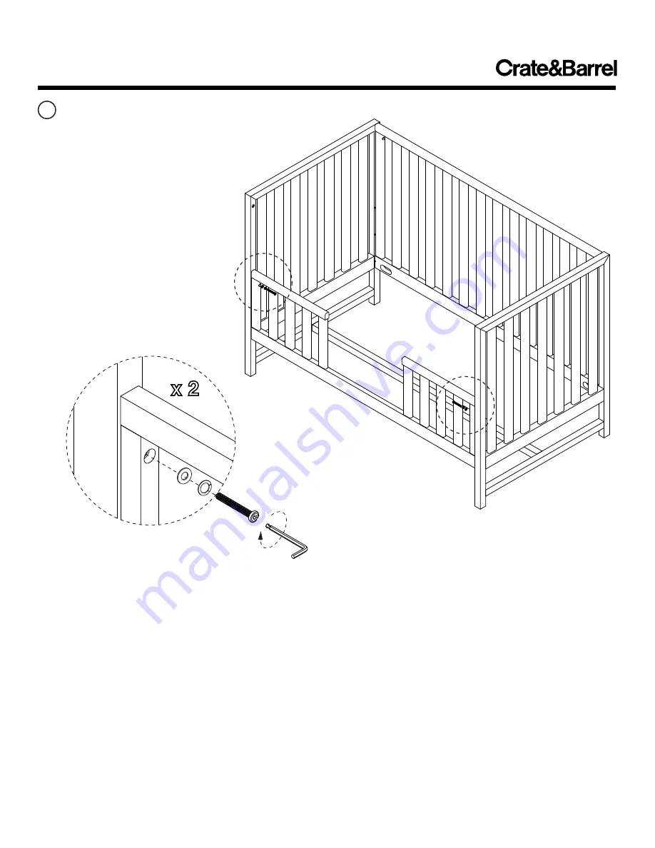 Crate&Barrel Taylor Toddler Rail Assembly Instructions Manual Download Page 11