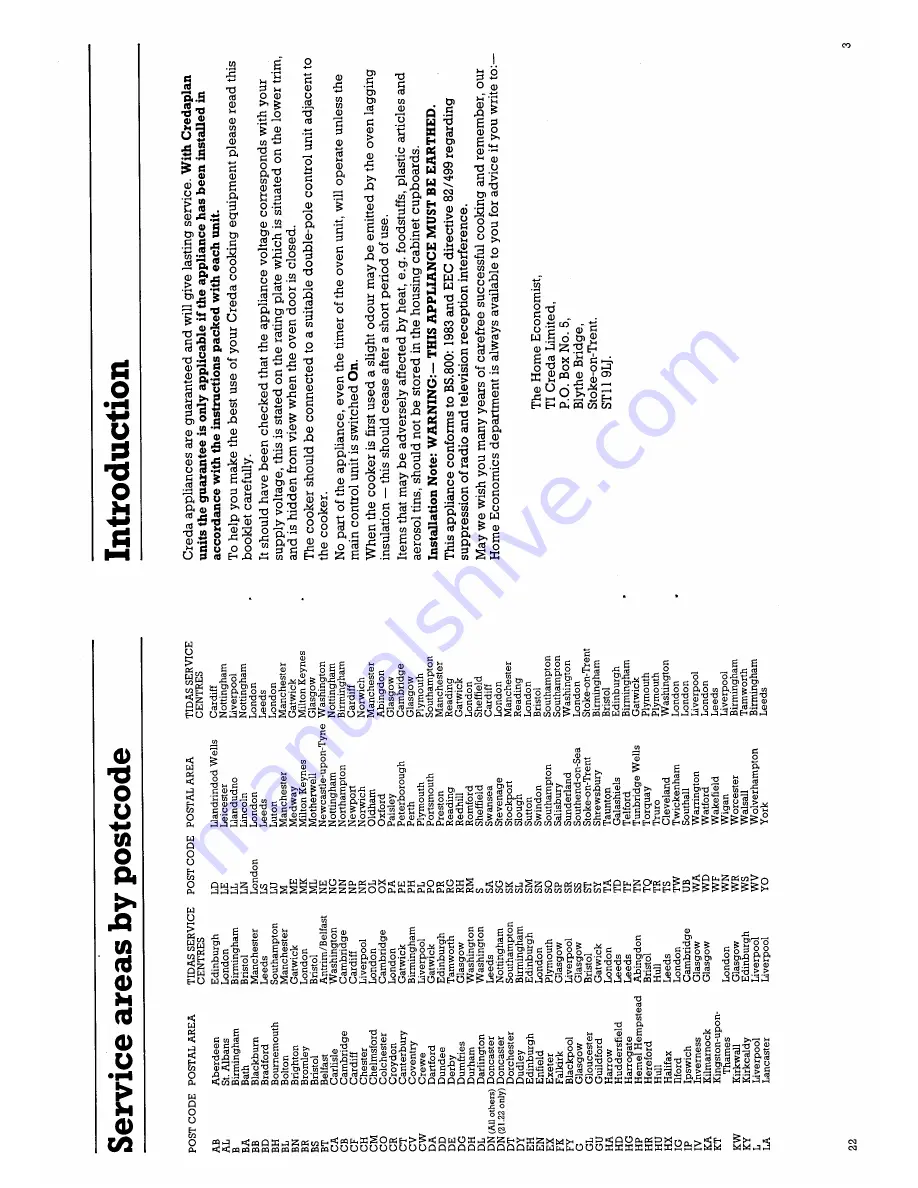 Creda Credaplan Continental 48104 User Instructions And Installation Manual Download Page 3