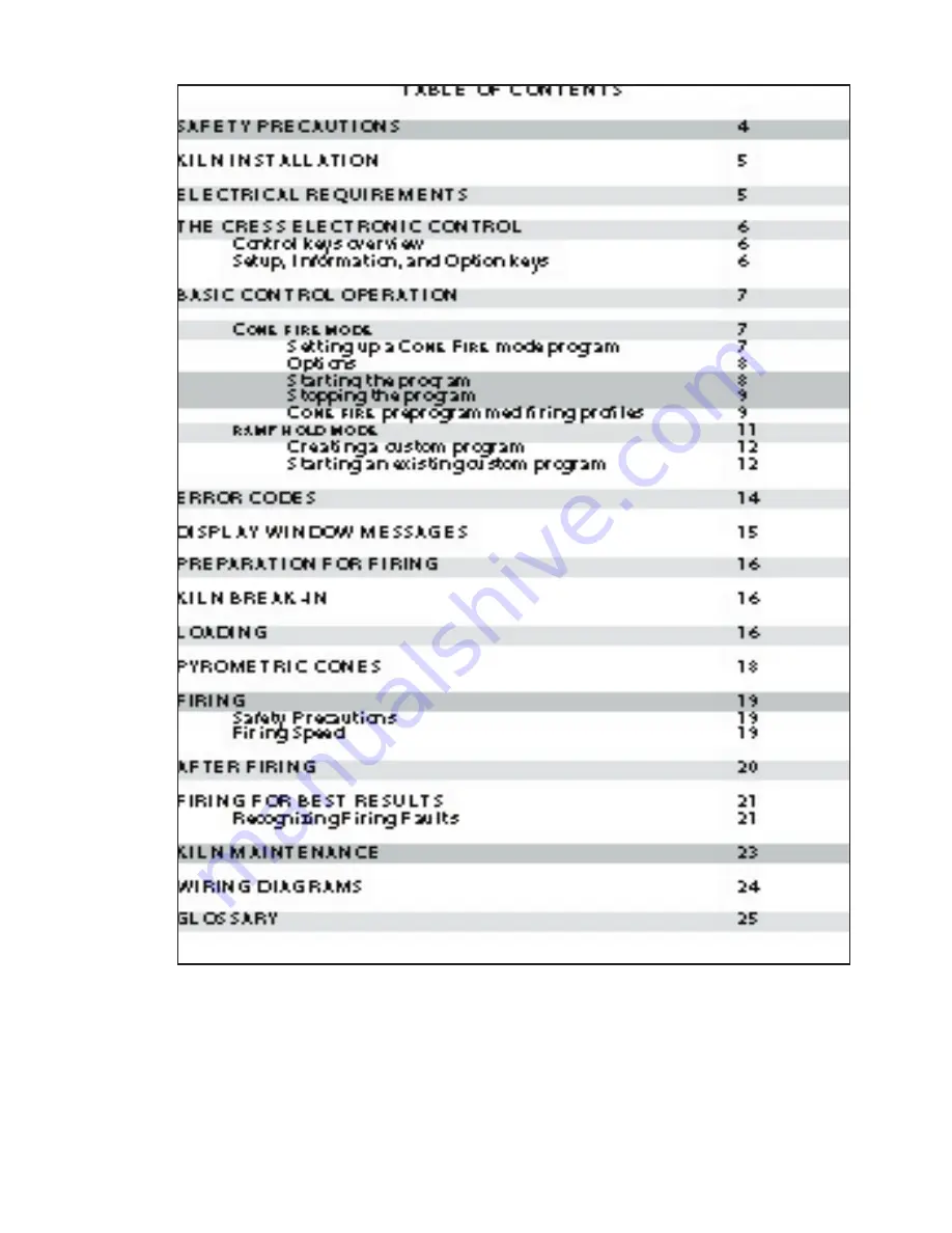 Cress E18 Owner'S Manual Download Page 3