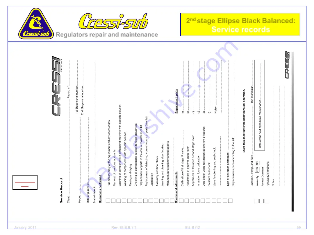 Cressi-sub Ellipse Black Balanced Manual Download Page 59