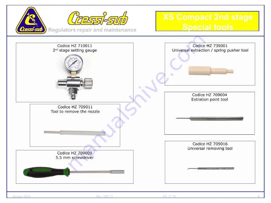 Cressi-sub XS Compact Regulators Repair And Maintenance Download Page 8