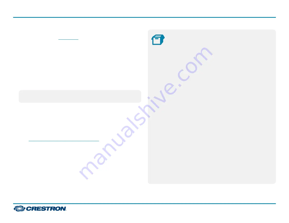 Crestron 4525305 Quick Start Manual Download Page 1