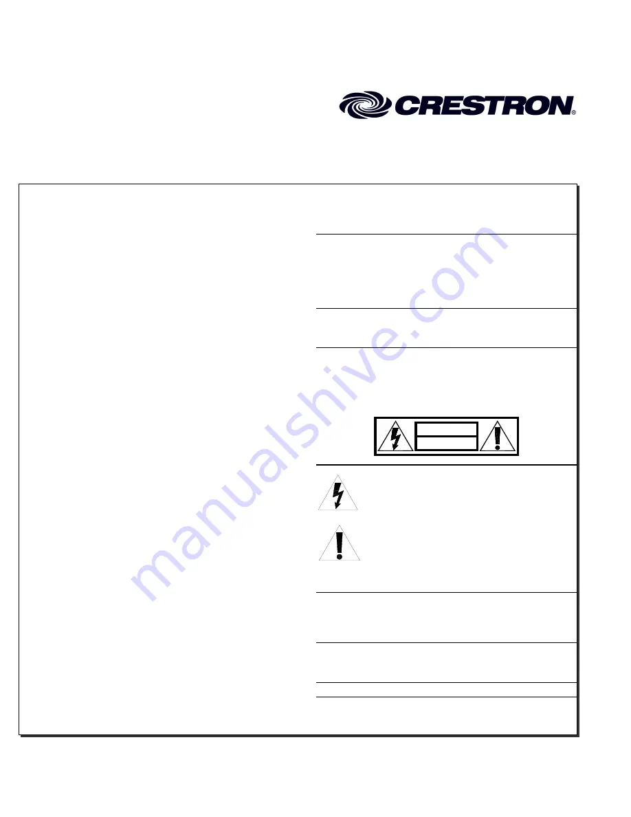 Crestron CEN-RGBHV Скачать руководство пользователя страница 2