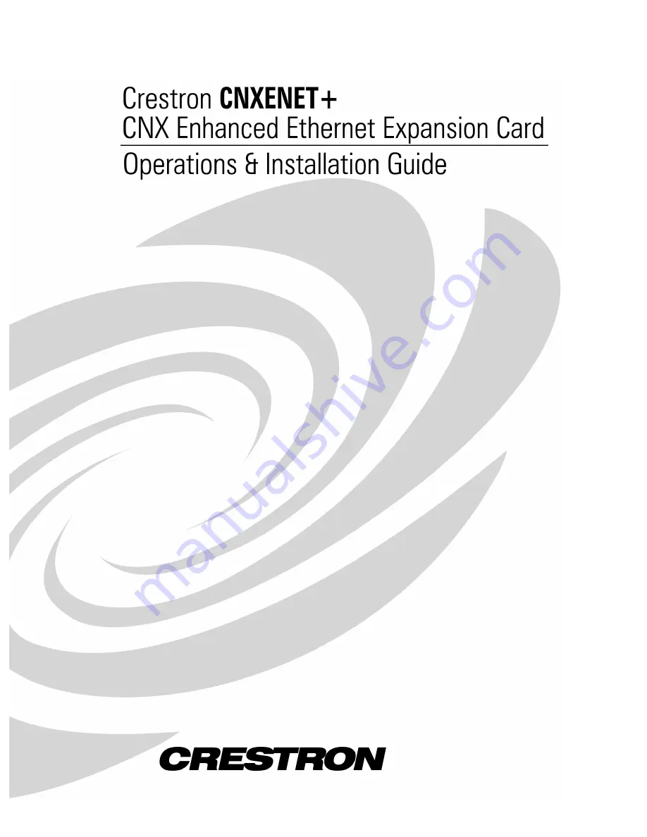 Crestron CNXENET+ Operations & Installation Manual Download Page 1