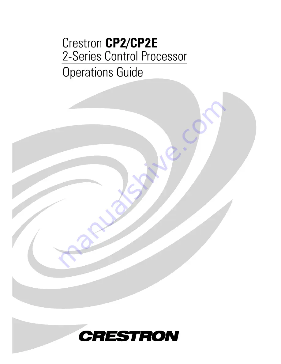 Crestron CP2 Operation Manual Download Page 1