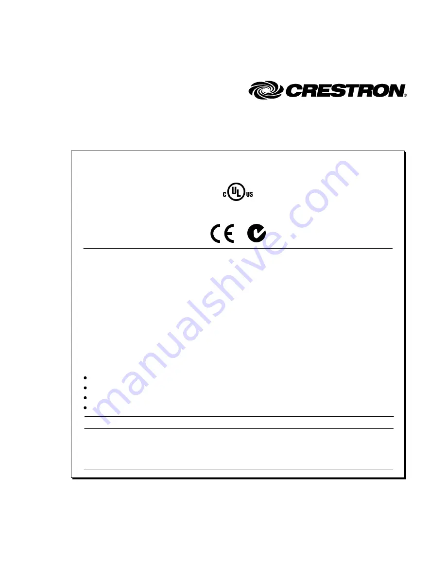 Crestron DigitalMedia DM-MD6X1 Скачать руководство пользователя страница 2