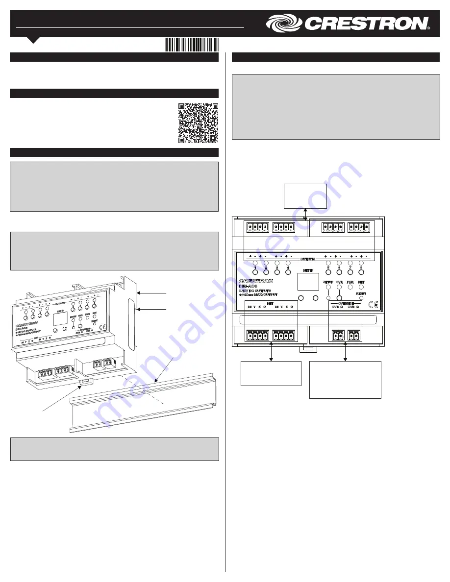 Crestron DIN-AO8 Installation & Operation Manual Download Page 1