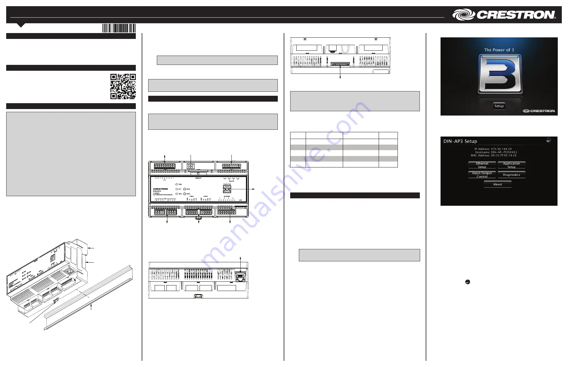 Crestron DIN-AP3 Скачать руководство пользователя страница 1