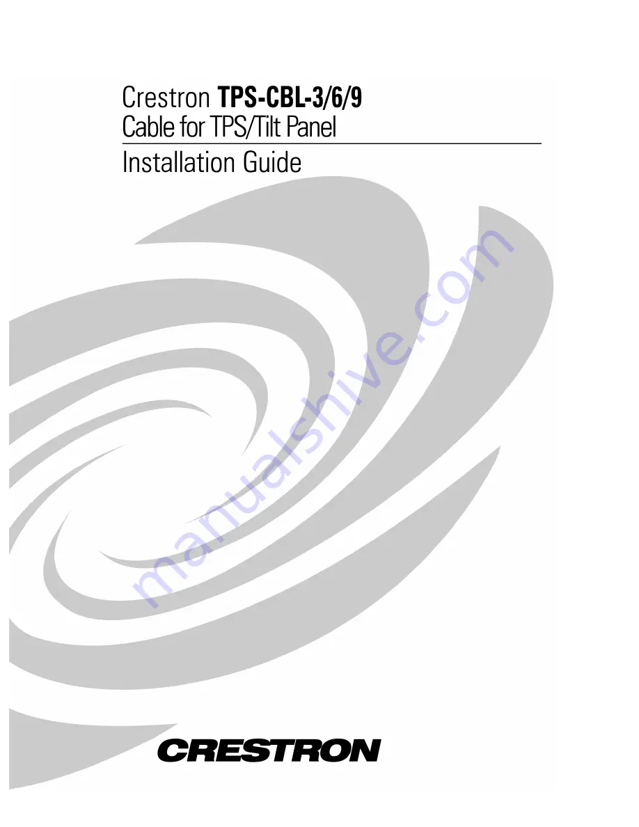 Crestron TPS-CBL Скачать руководство пользователя страница 1