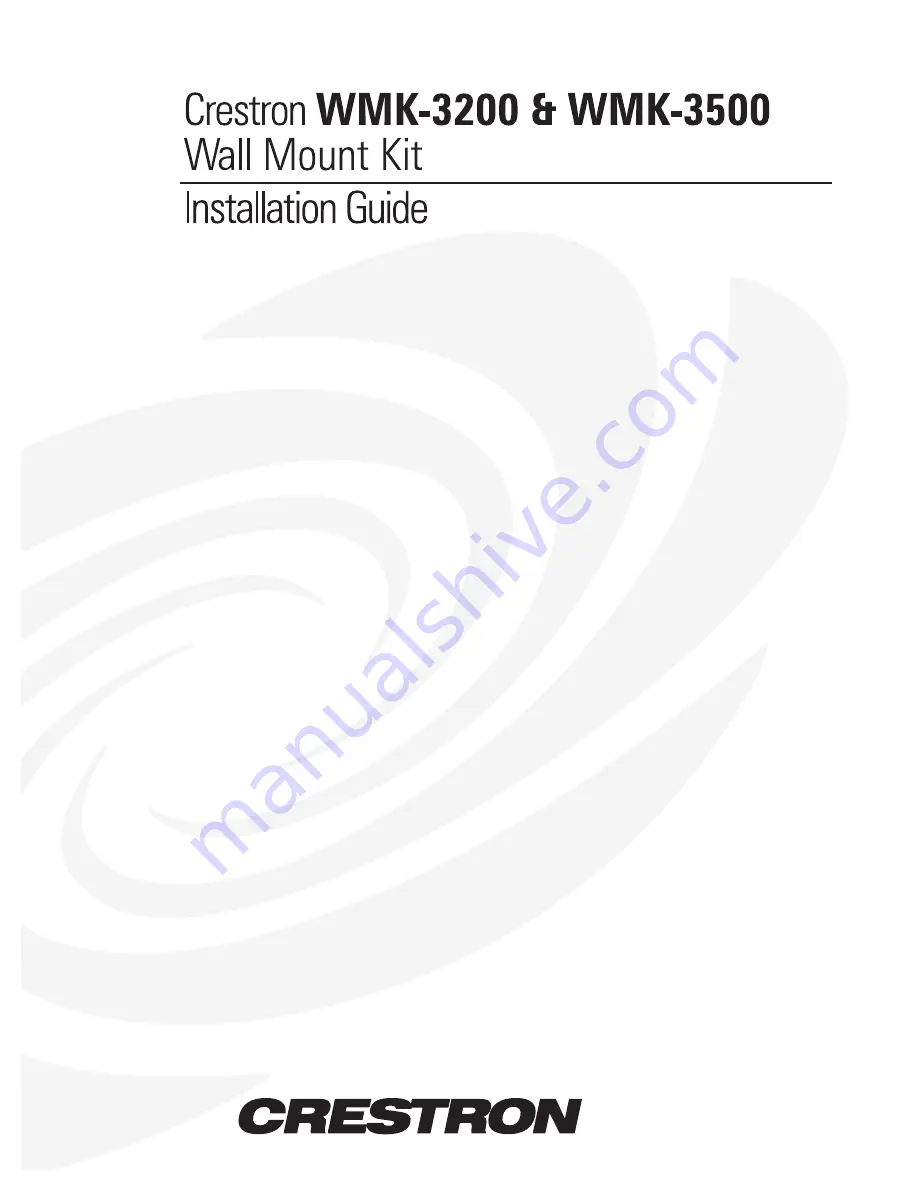 Crestron WMK-3200 Installation Manual Download Page 1