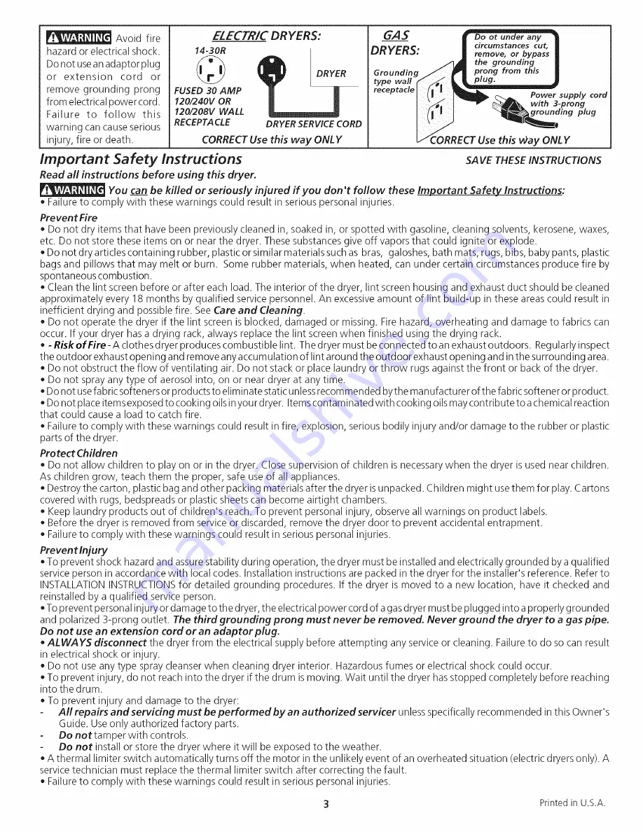 Crosley 134874900A (0712 Owner'S Manual Download Page 3