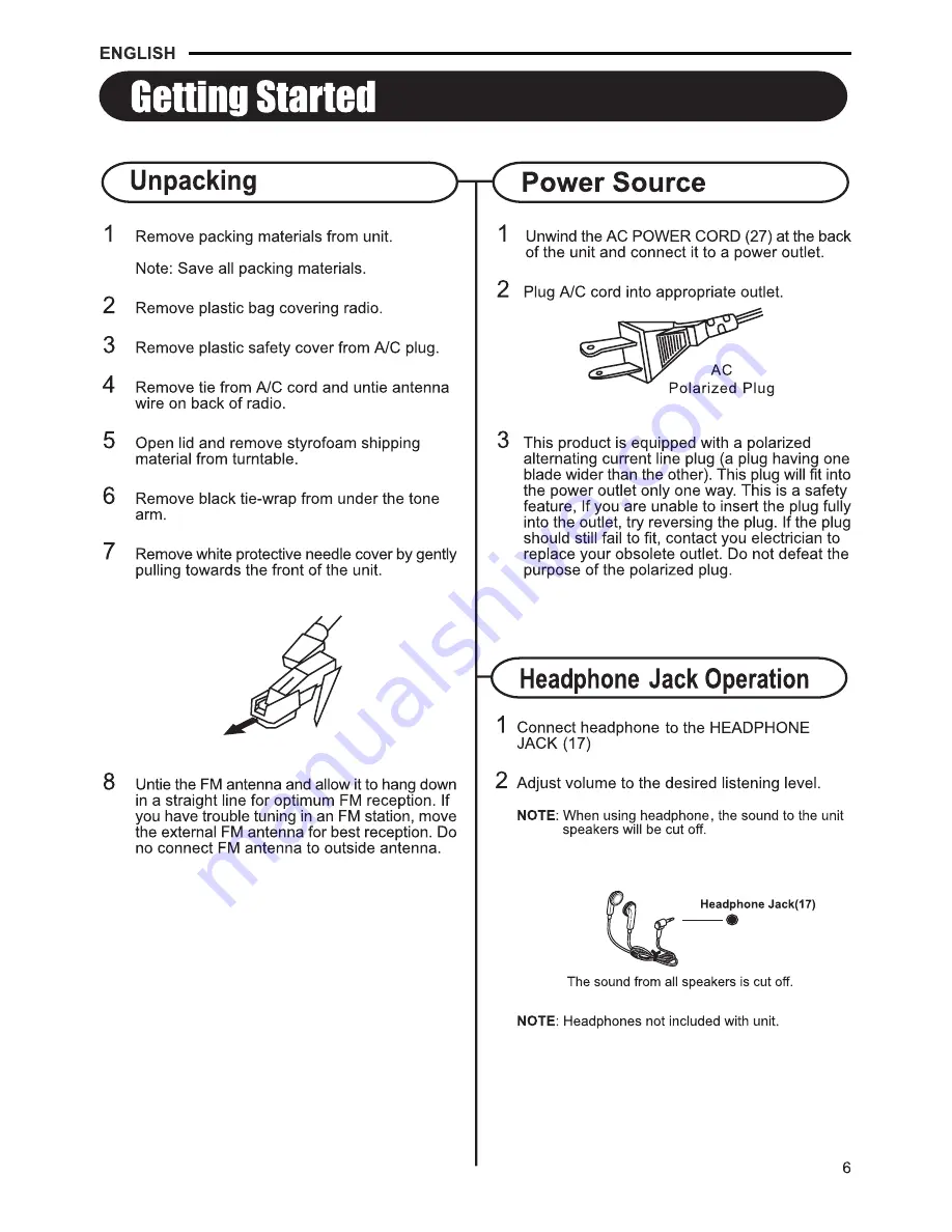 Crosley CR42C Lancaster Instruction Manual Download Page 7