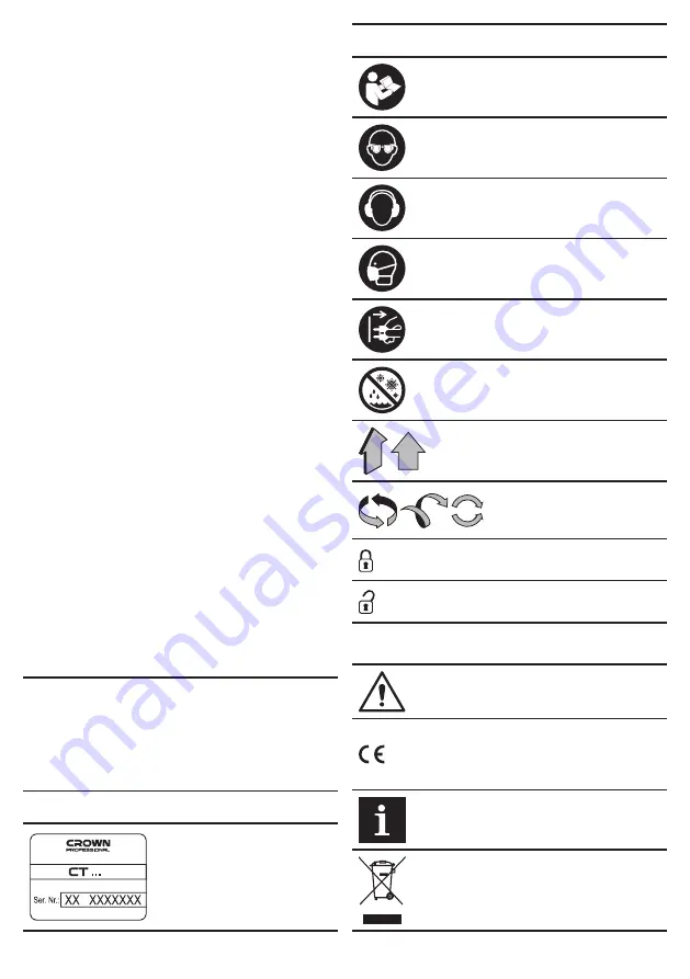 Crown CT36073 Original Instructions Manual Download Page 34