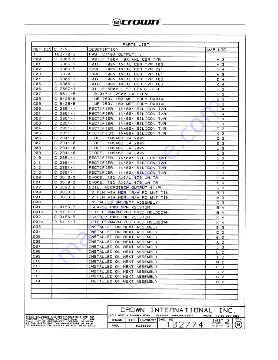 Crown Macro-Tech 2402 Service Manual Download Page 42