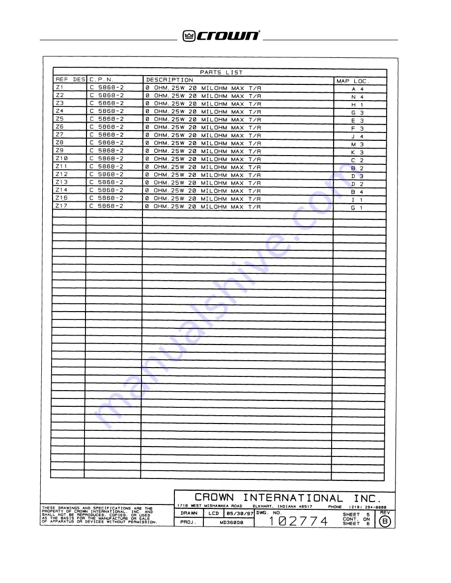 Crown Macro-Tech 2402 Service Manual Download Page 44