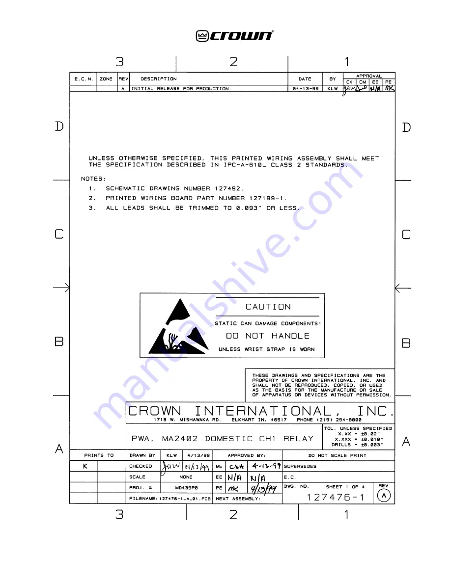 Crown Macro-Tech 2402 Service Manual Download Page 81