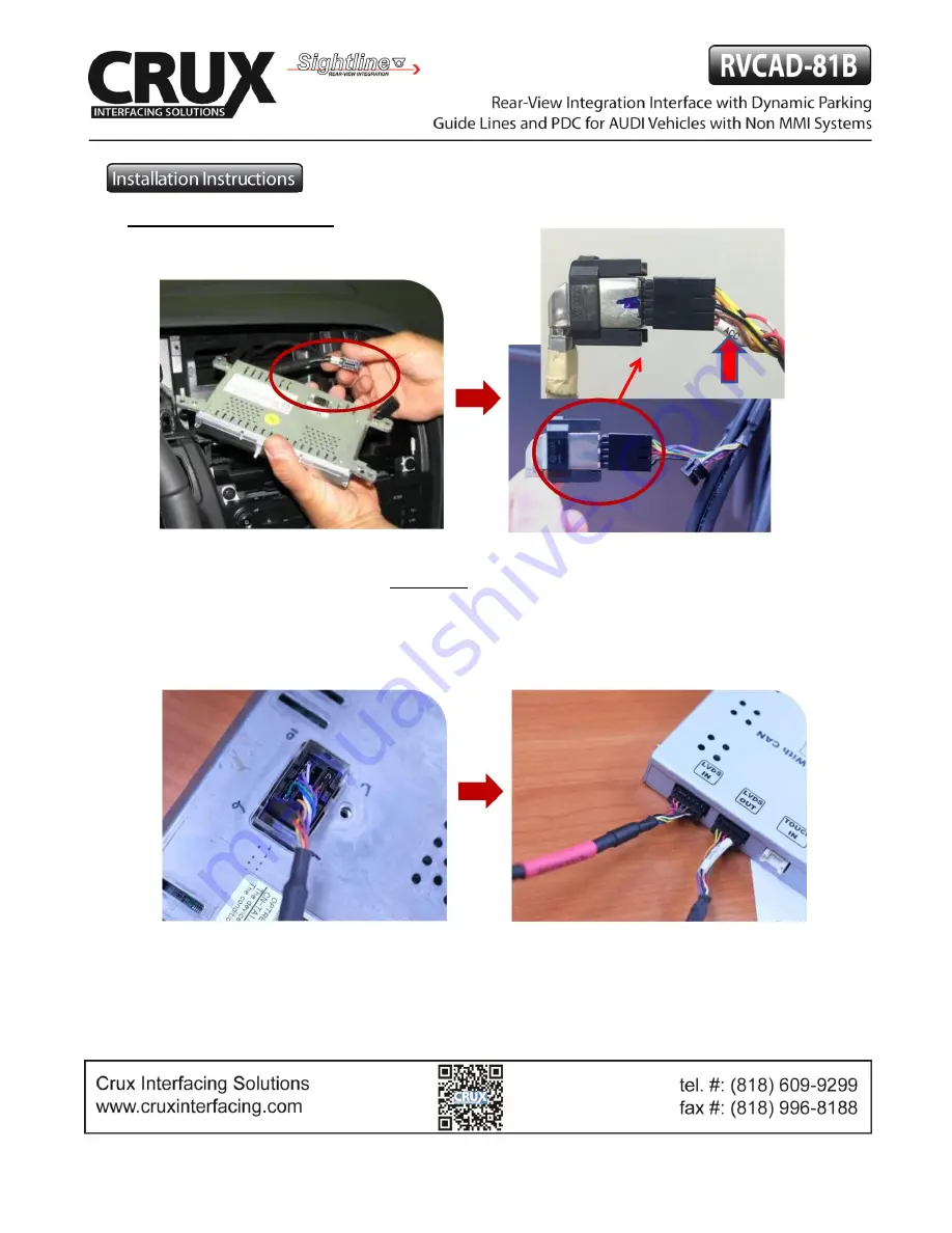 Crux Sightline RVCAD-81B Скачать руководство пользователя страница 3