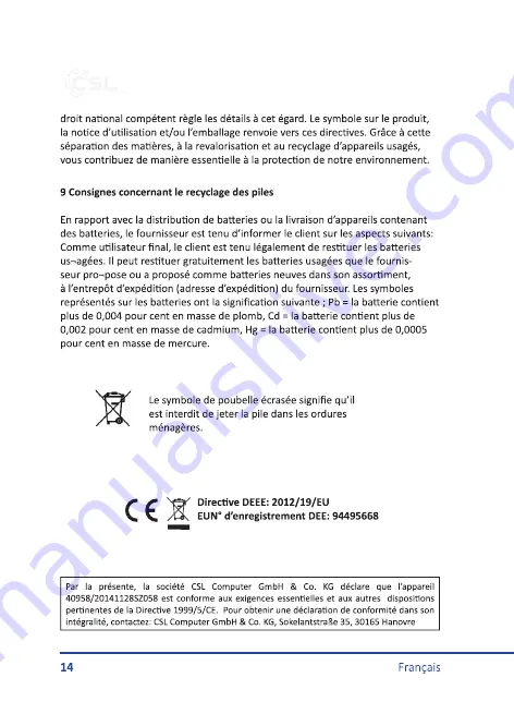 CSL 20141128SZ058 User Manual Download Page 14