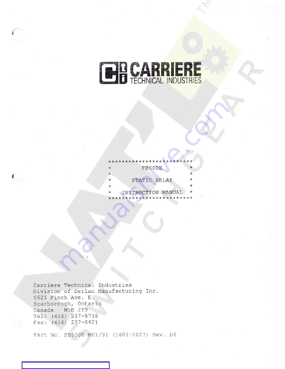 CTI FB800E Instruction Manual Download Page 2