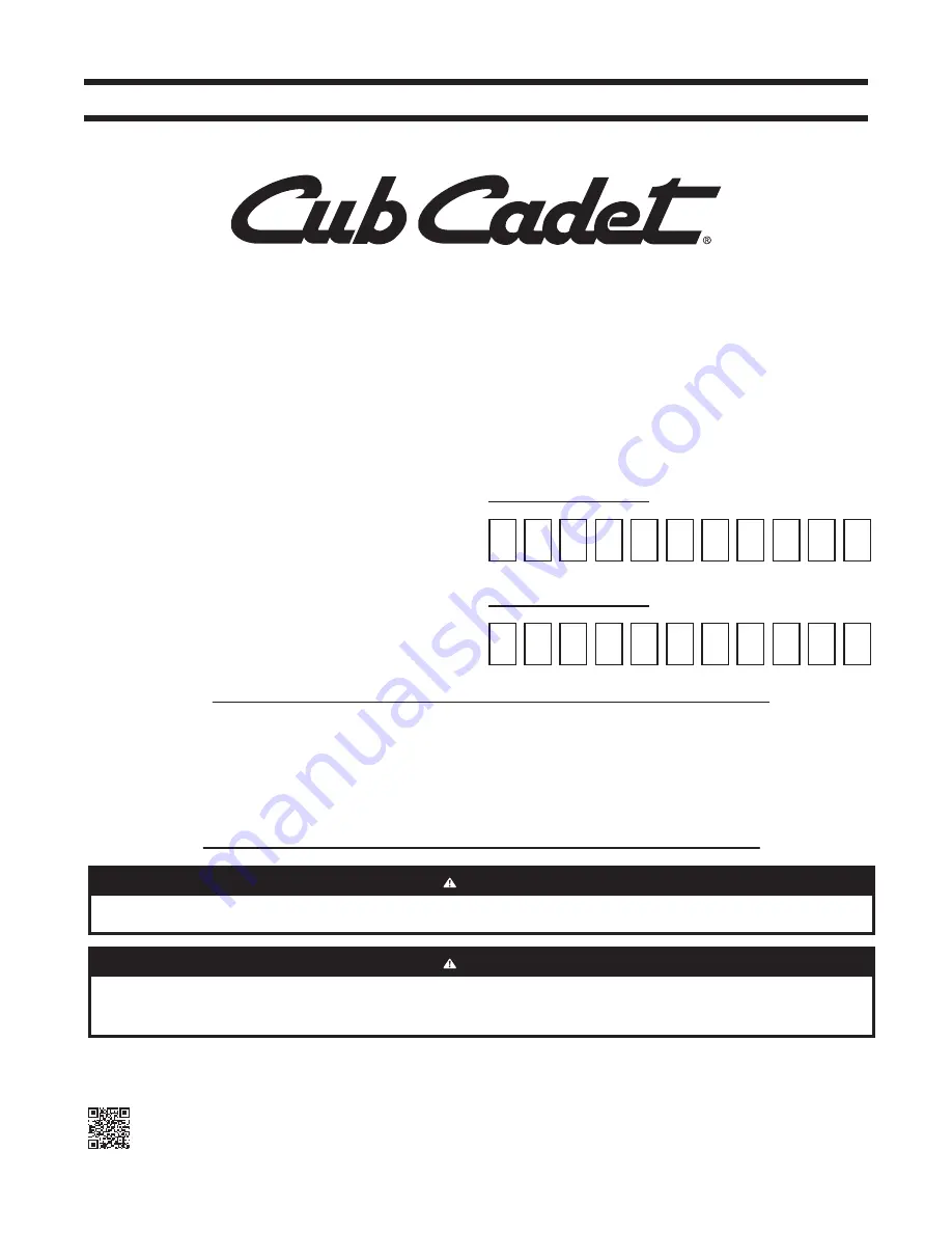 Cub Cadet 19A70043 Series Скачать руководство пользователя страница 1