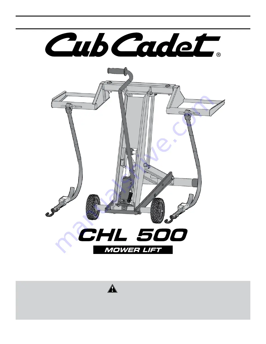 Cub Cadet chl 500 Скачать руководство пользователя страница 1