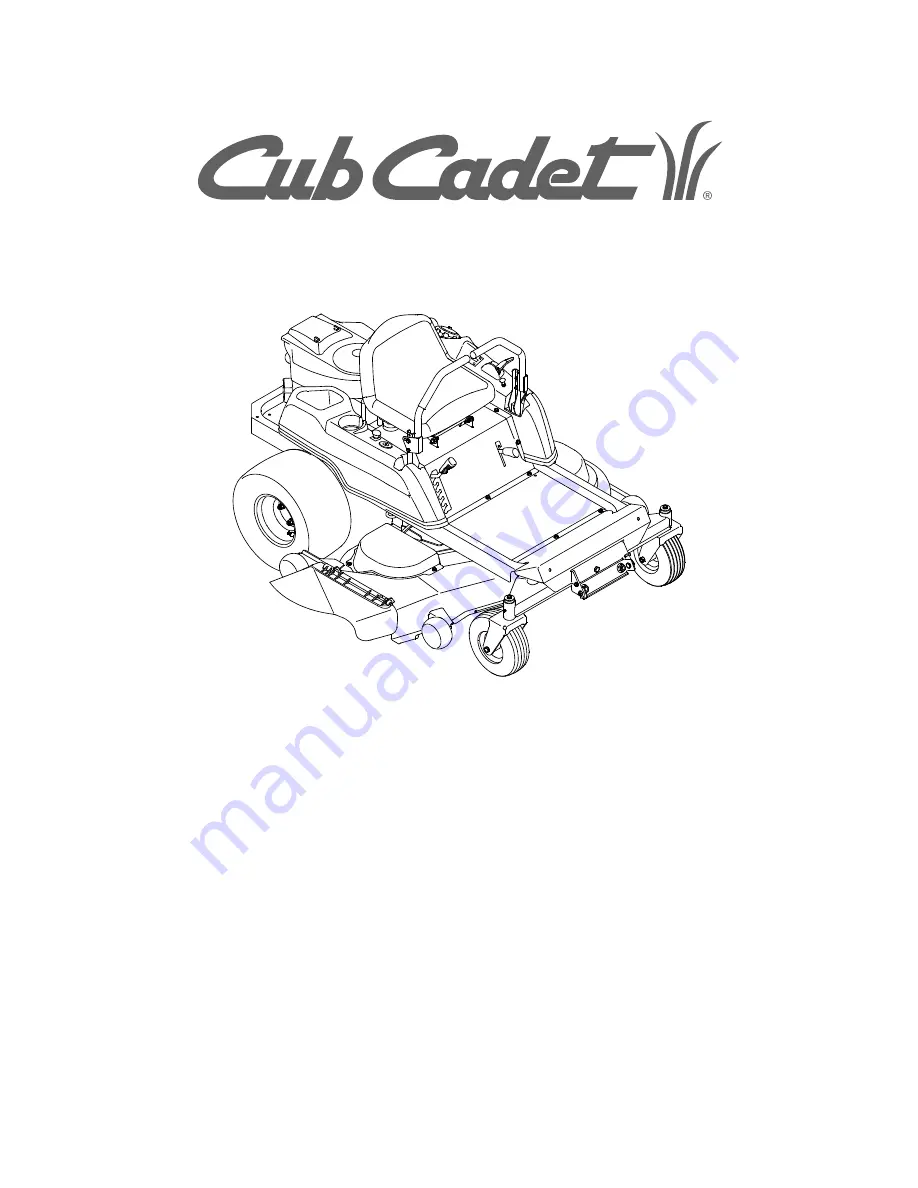 Cub Cadet RZT 22 Operator'S Manual Download Page 1