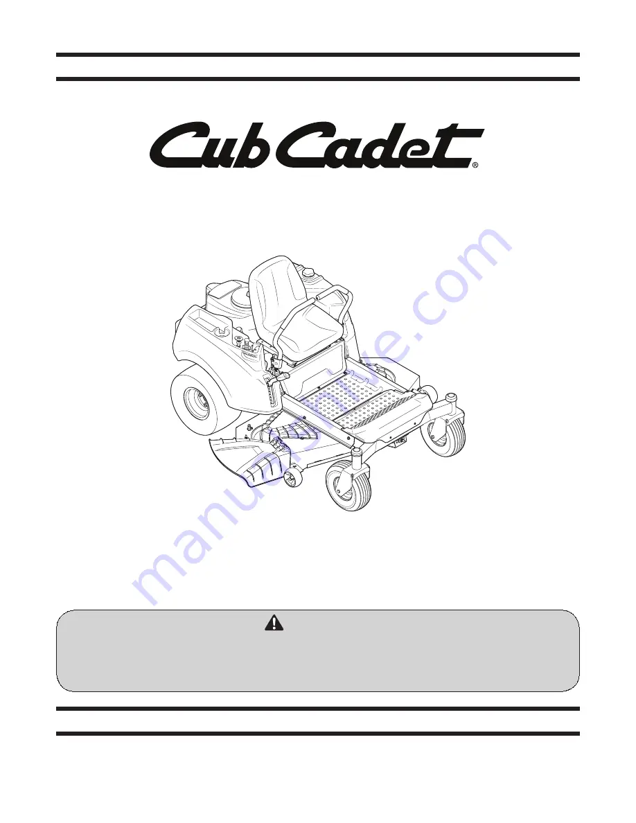 Cub Cadet RZT L Скачать руководство пользователя страница 1