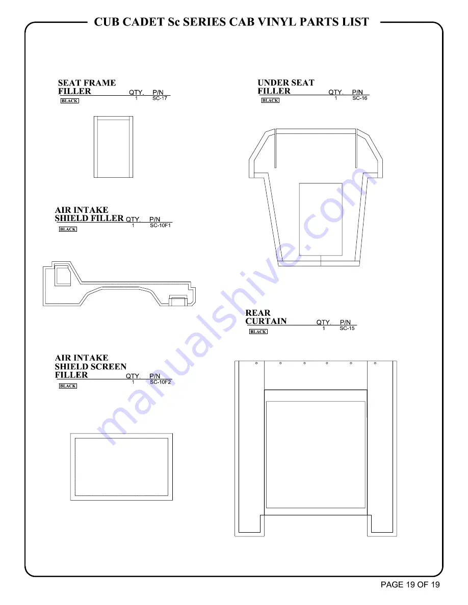 Cub Cadet Sc Series Installation & Owner'S Manual Download Page 19