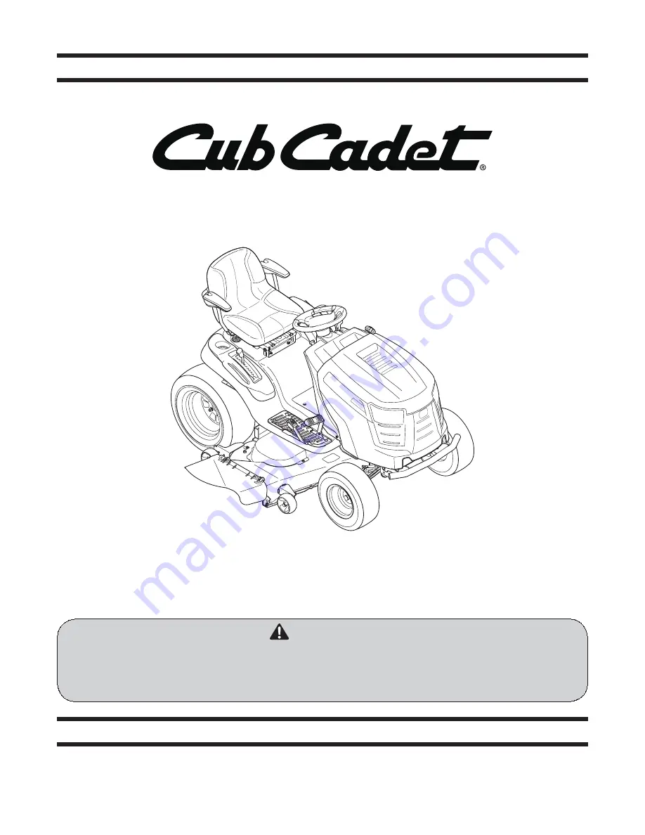 Cub Cadet SLTX 1050 Operator'S Manual Download Page 1