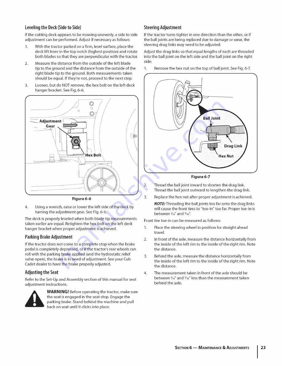 Cub Cadet SLTX 1054 Operator'S Manual Download Page 95