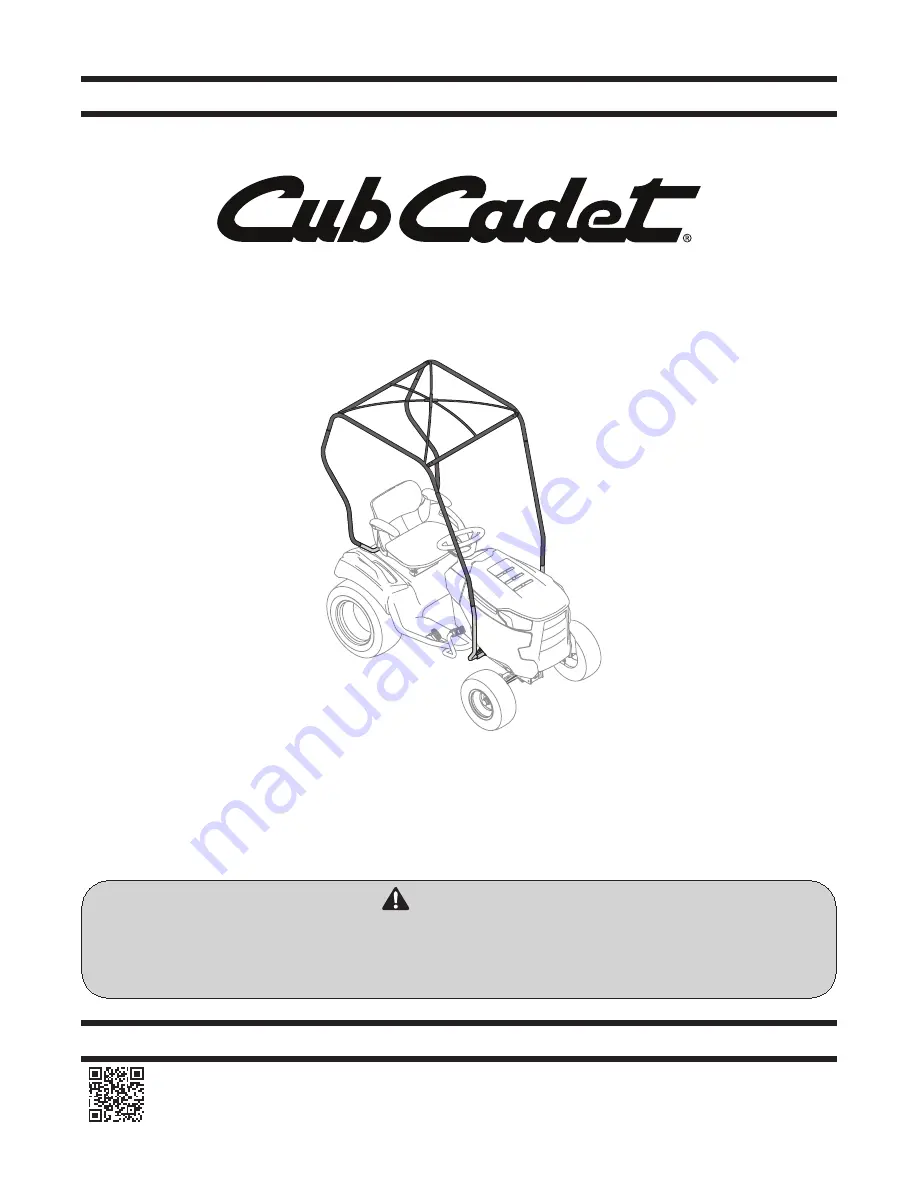 Cub Cadet Snow Cab/Sun Shade Operator'S Manual Download Page 1