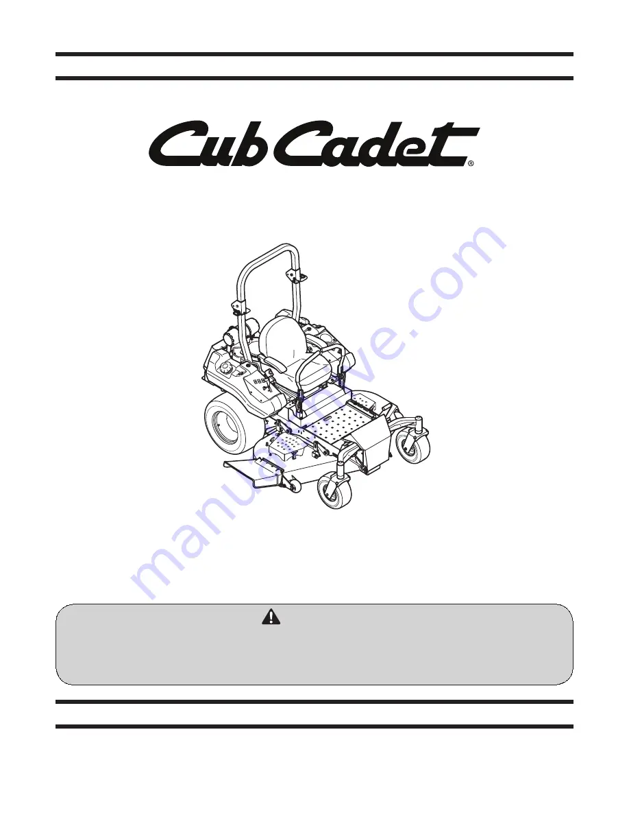 Cub Cadet Tank LZ Operator'S Manual Download Page 1