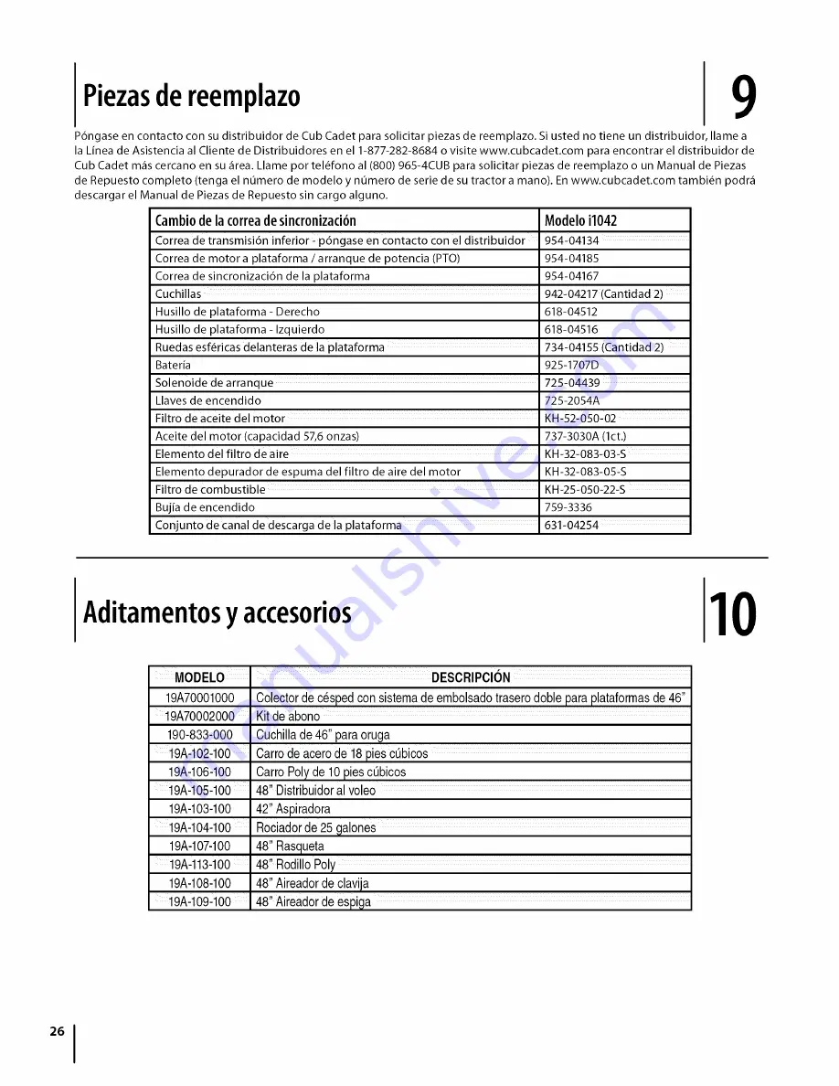 Cub Cadet Time Saver i1042 Скачать руководство пользователя страница 54