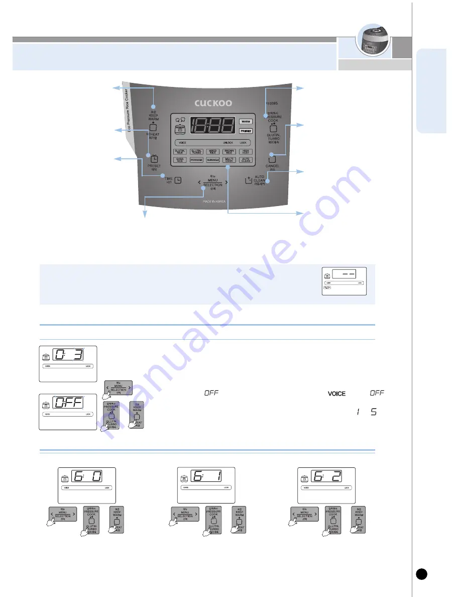 Cuckoo CRP-P1009F Series Operating Instructions Manual Download Page 8