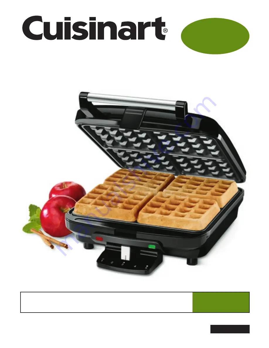 Cuisinart WAF-100 - Belgian Waffle Maker Instruction Booklet Download Page 1