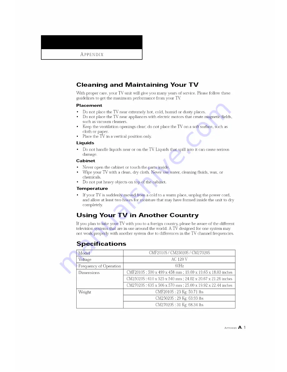 Curtis Mathes CM25020S Owner'S Manual Download Page 49