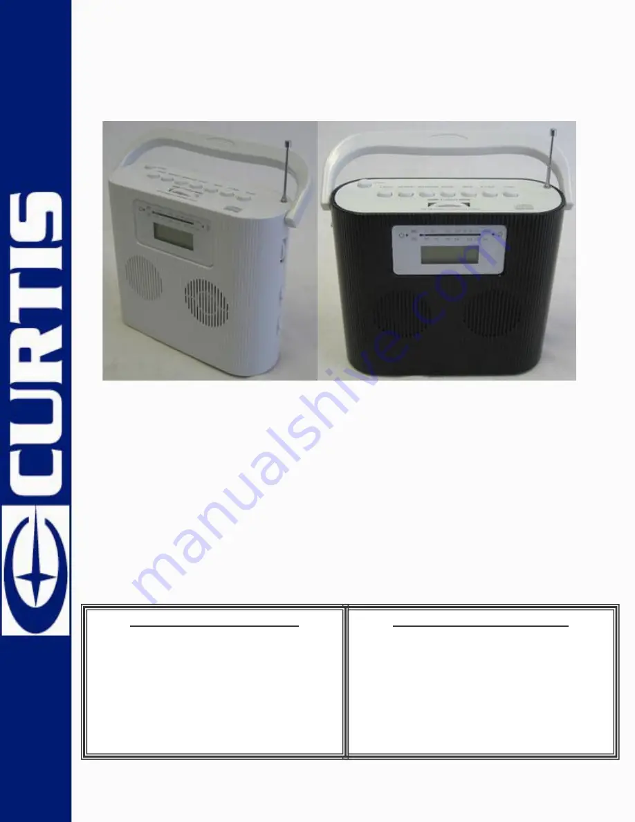 Curtis RCD224 Specification Sheet Download Page 1