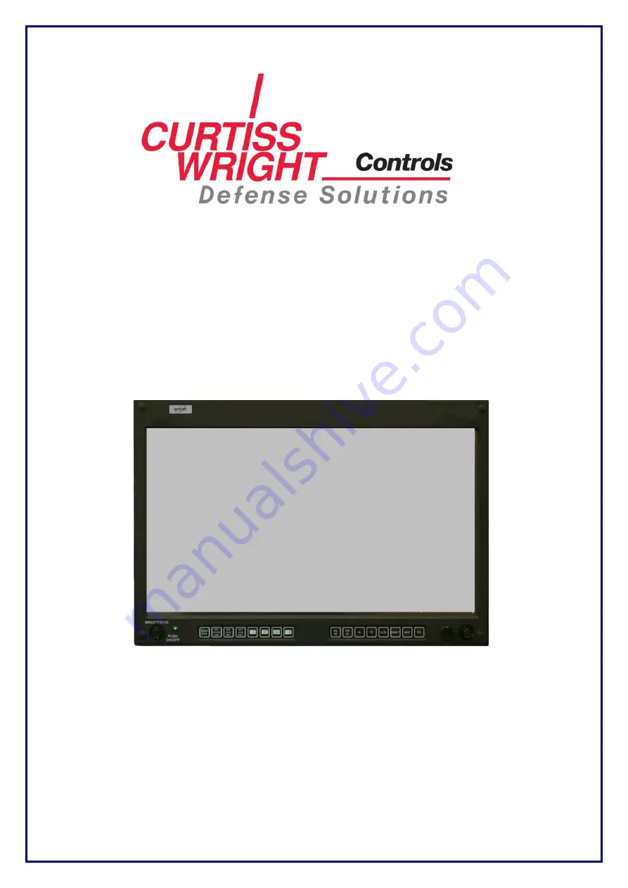 Curtiss-Wright AVDU-5006-05-01-OPS Operator'S Manual Download Page 1