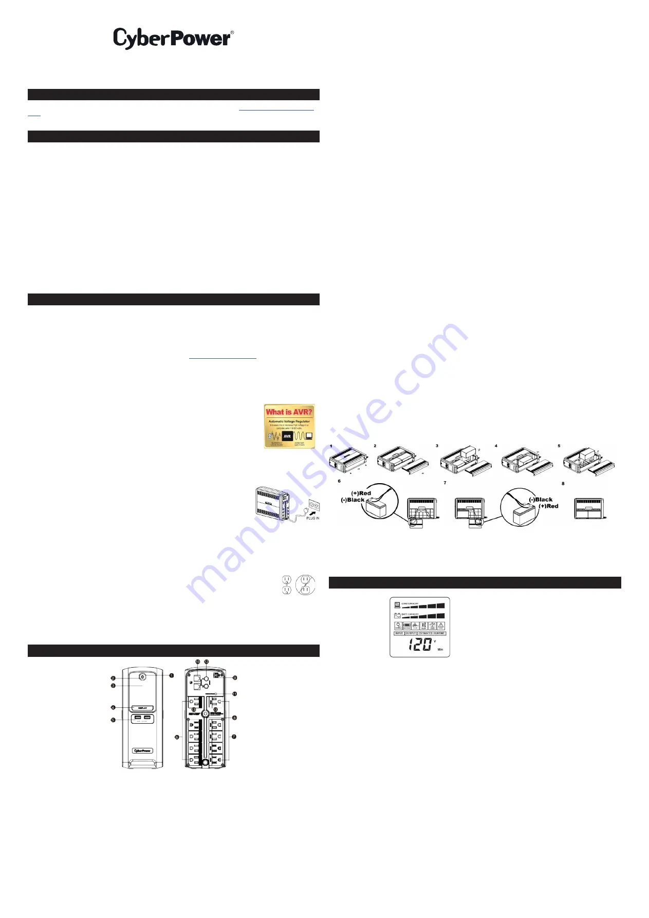 CyberPower LX1100G-FC Скачать руководство пользователя страница 1