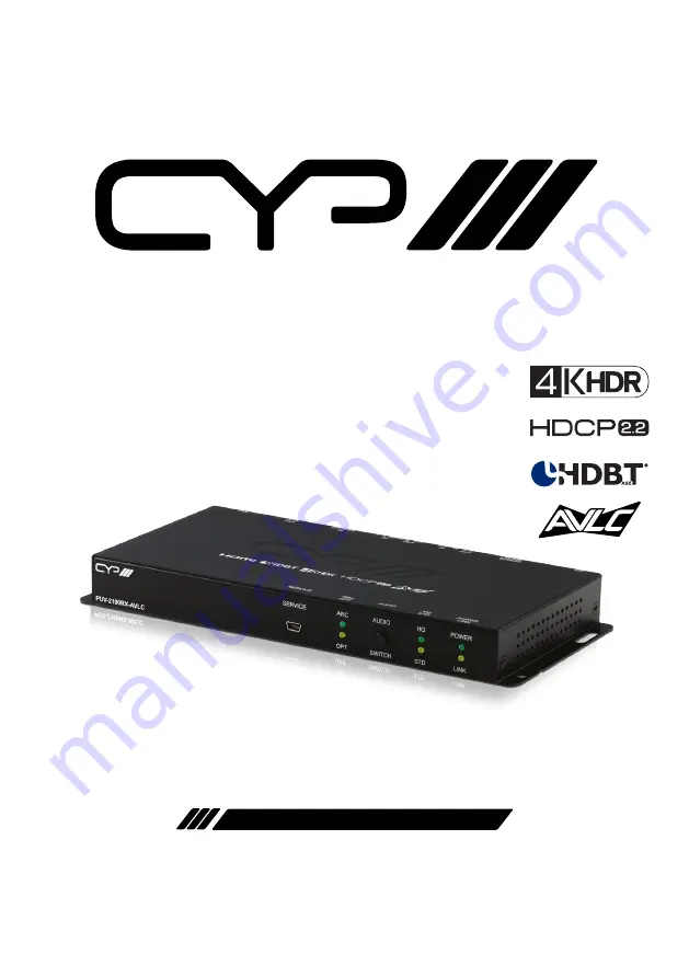 CYP PUV-2100RX-AVLC Скачать руководство пользователя страница 1