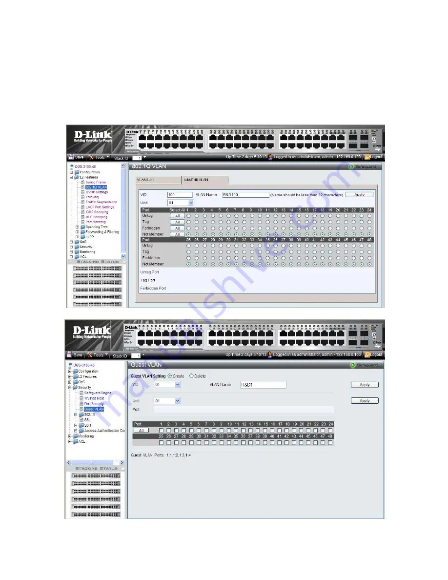 D-Link 3100 24P - DGS Switch - Stackable User Manual Download Page 144