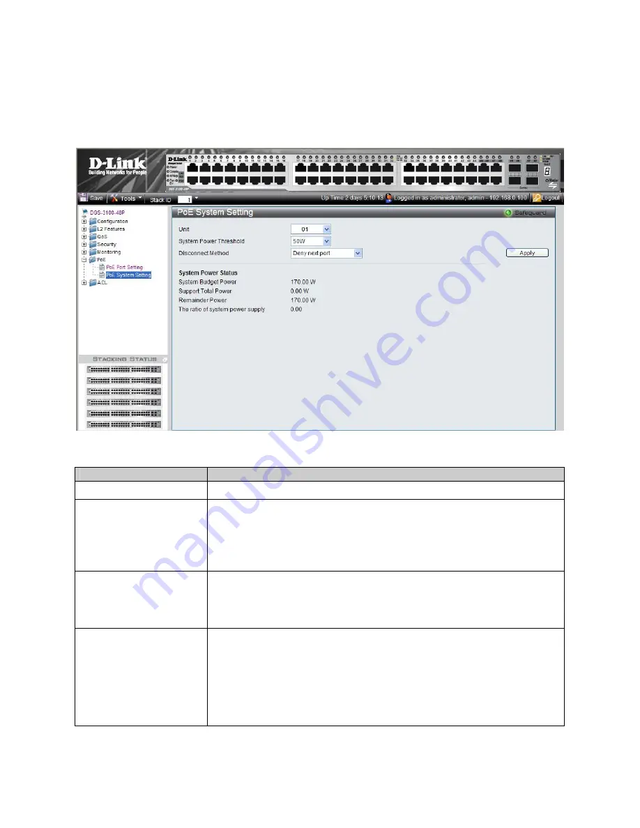 D-Link 3100 24P - DGS Switch - Stackable User Manual Download Page 184