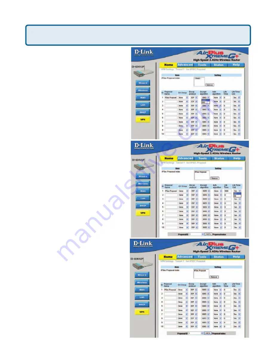 D-Link AirPlus Xtreme G DI-824VUP User Manual Download Page 123