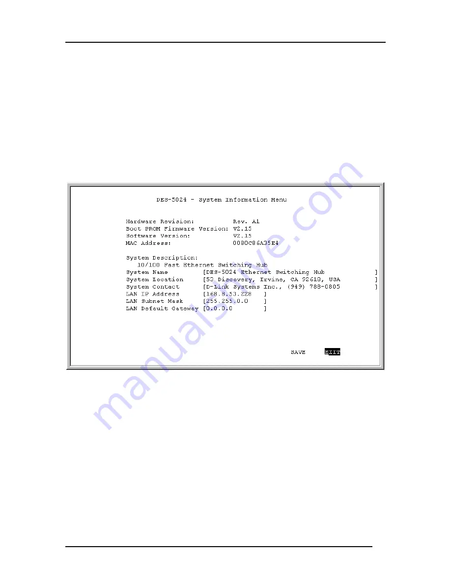 D-Link DES-5024 - Switch User Manual Download Page 47