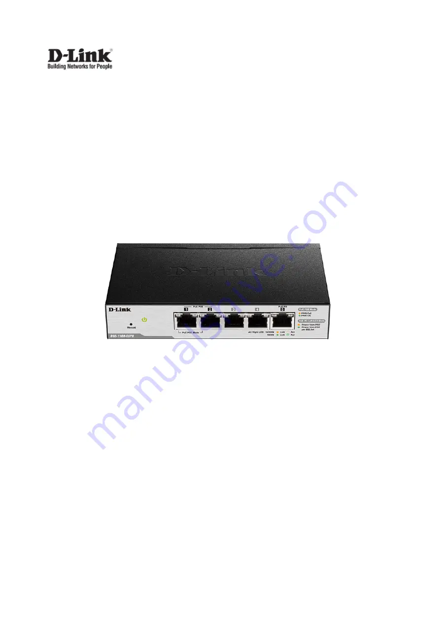 D-Link DGS-1100-05PD Скачать руководство пользователя страница 1