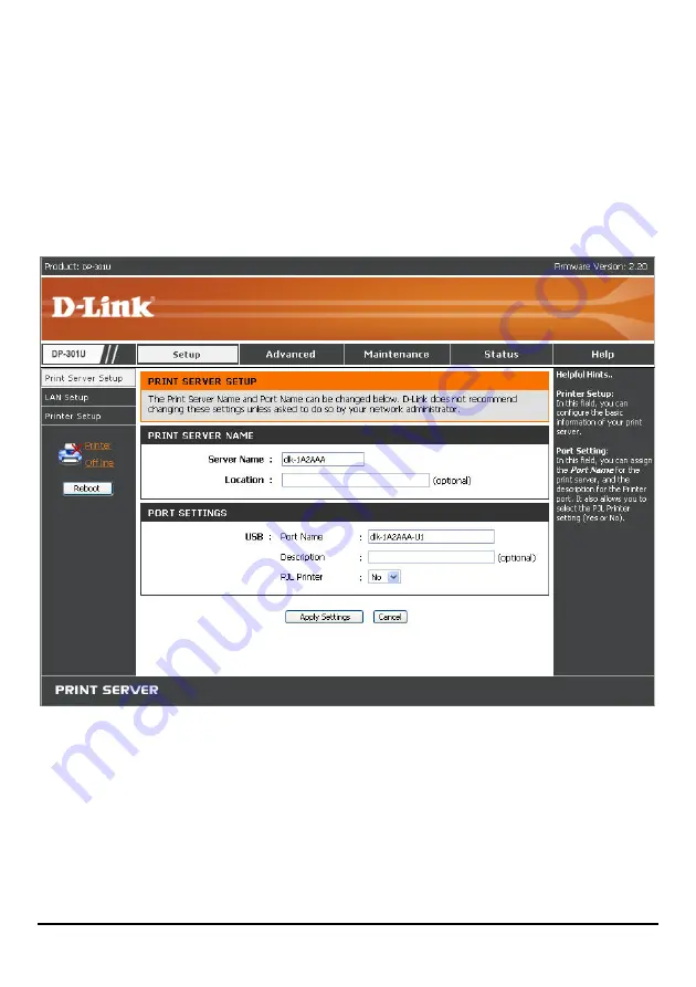 D-Link DP 301U Manual Download Page 27