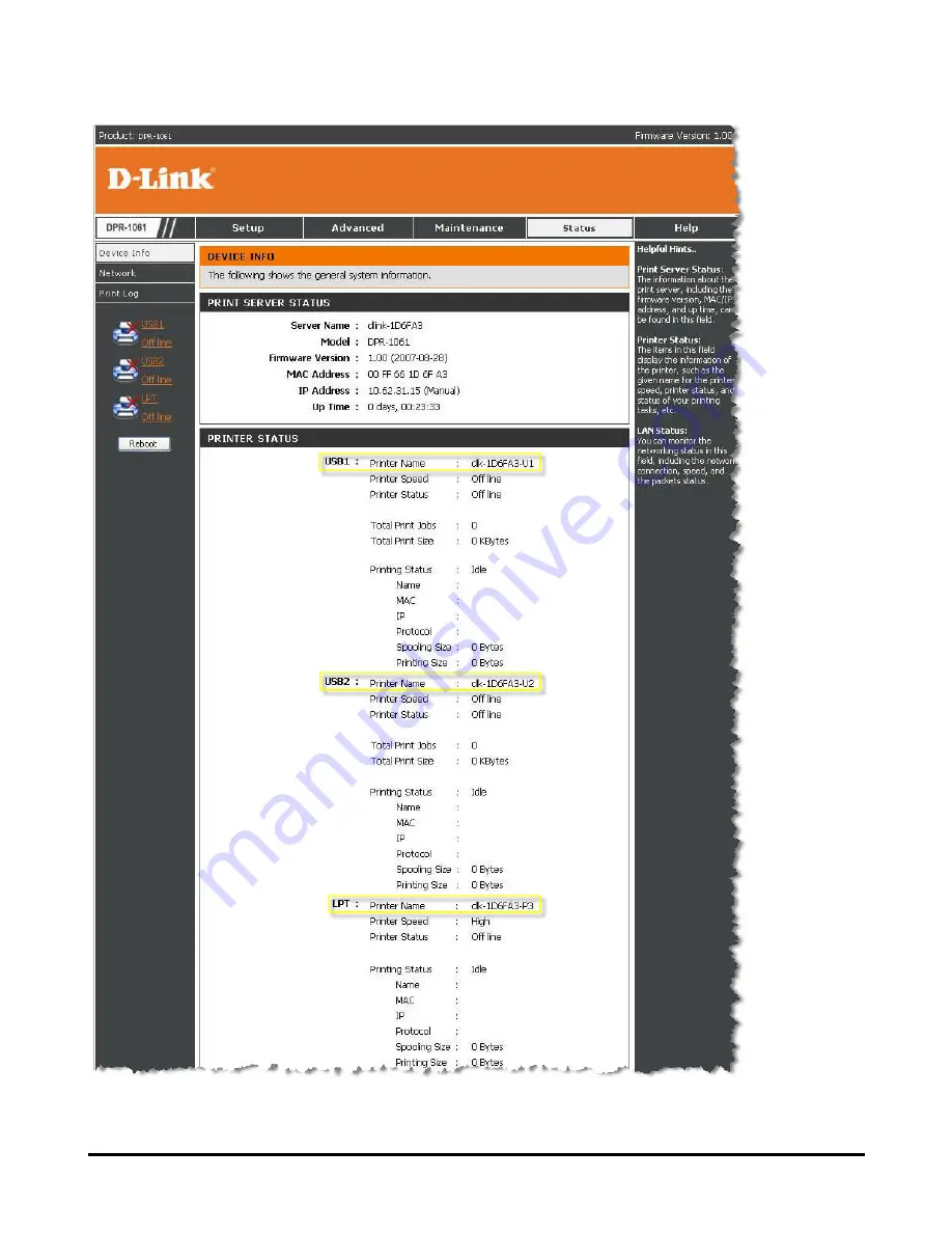 D-Link DPR-1061 Manual Download Page 95